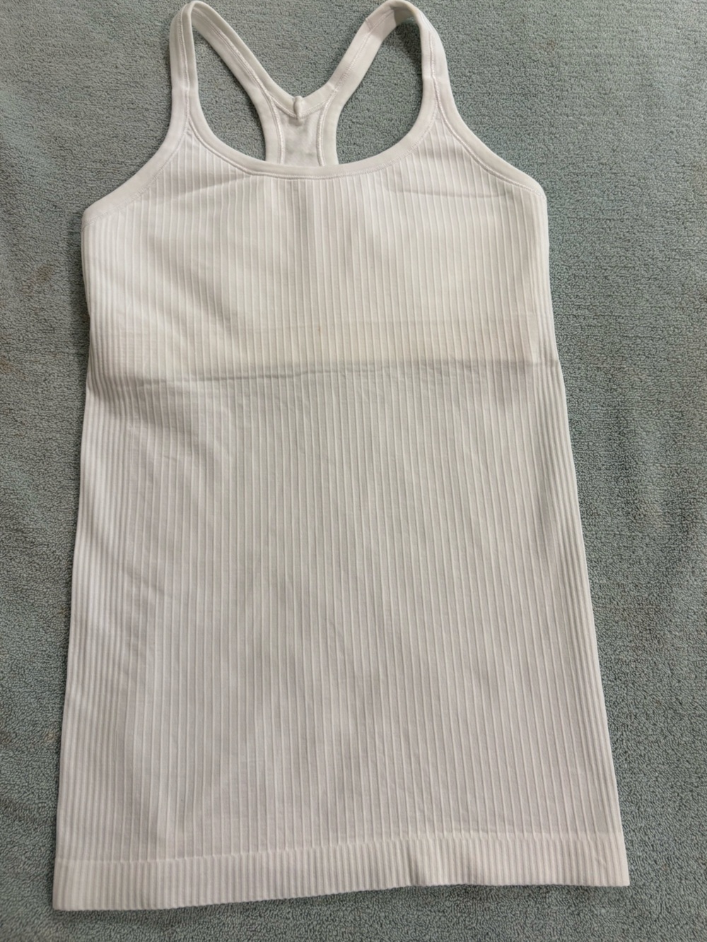 lululemon athletica Ebb street White Ribbed Racerback Tank